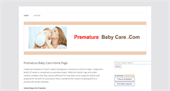 Desktop Screenshot of prematurebabycare.com